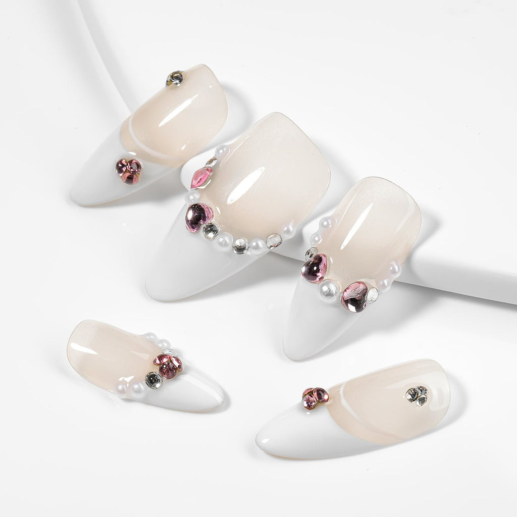 Kiokii Handmade Press-On Nails-Elegant Glitter Nails