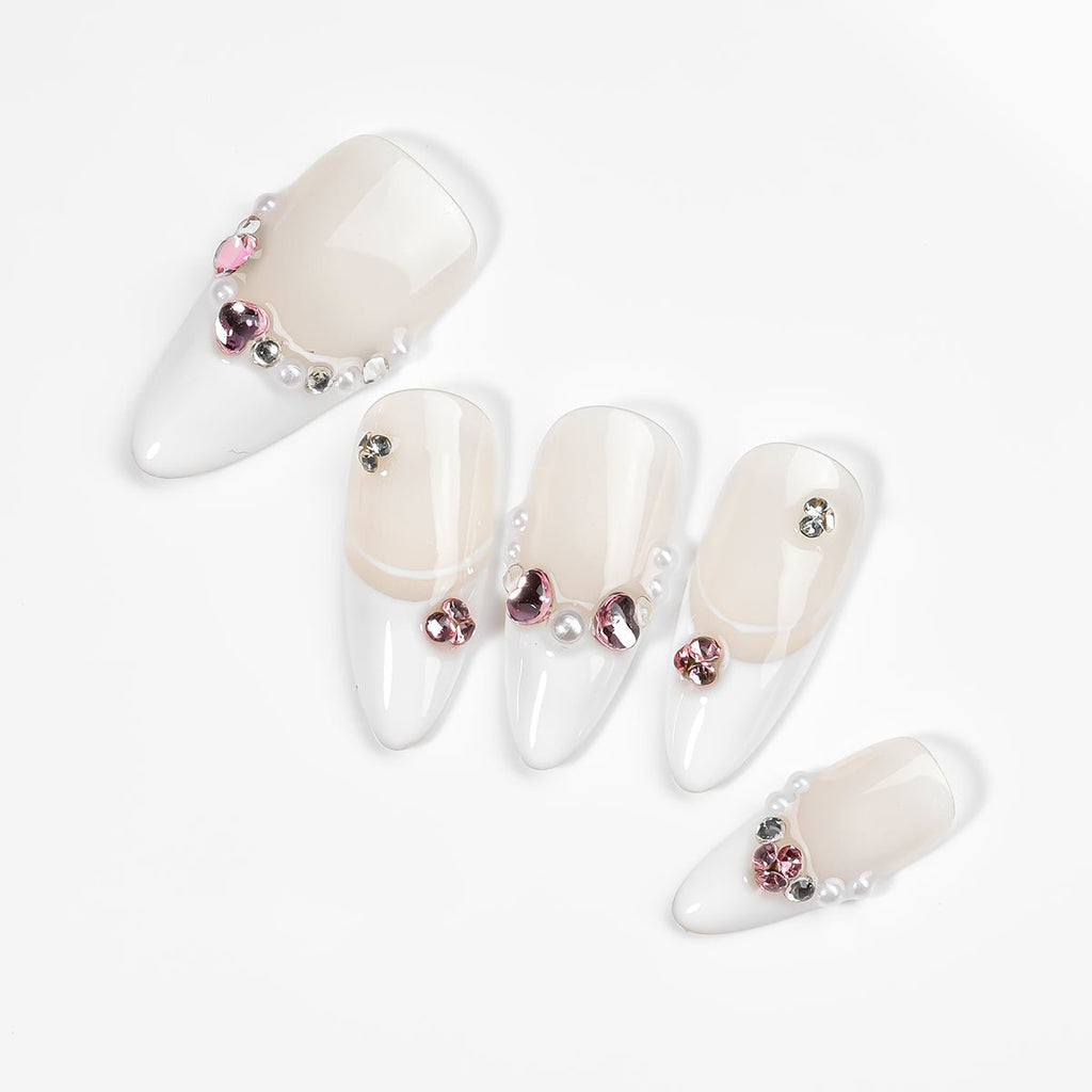 Kiokii Handmade Press-On Nails-Elegant Glitter Nails