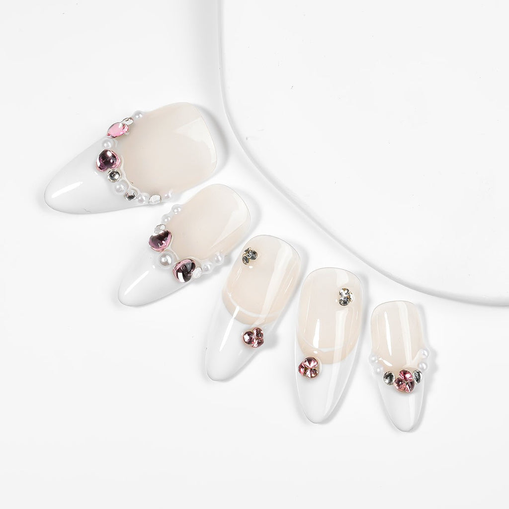 Kiokii Handmade Press-On Nails-Elegant Glitter Nails