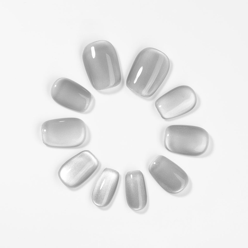 Kiokii Handmade Press-On Nails-Elegant Gray Nail Wraps Pro Kit