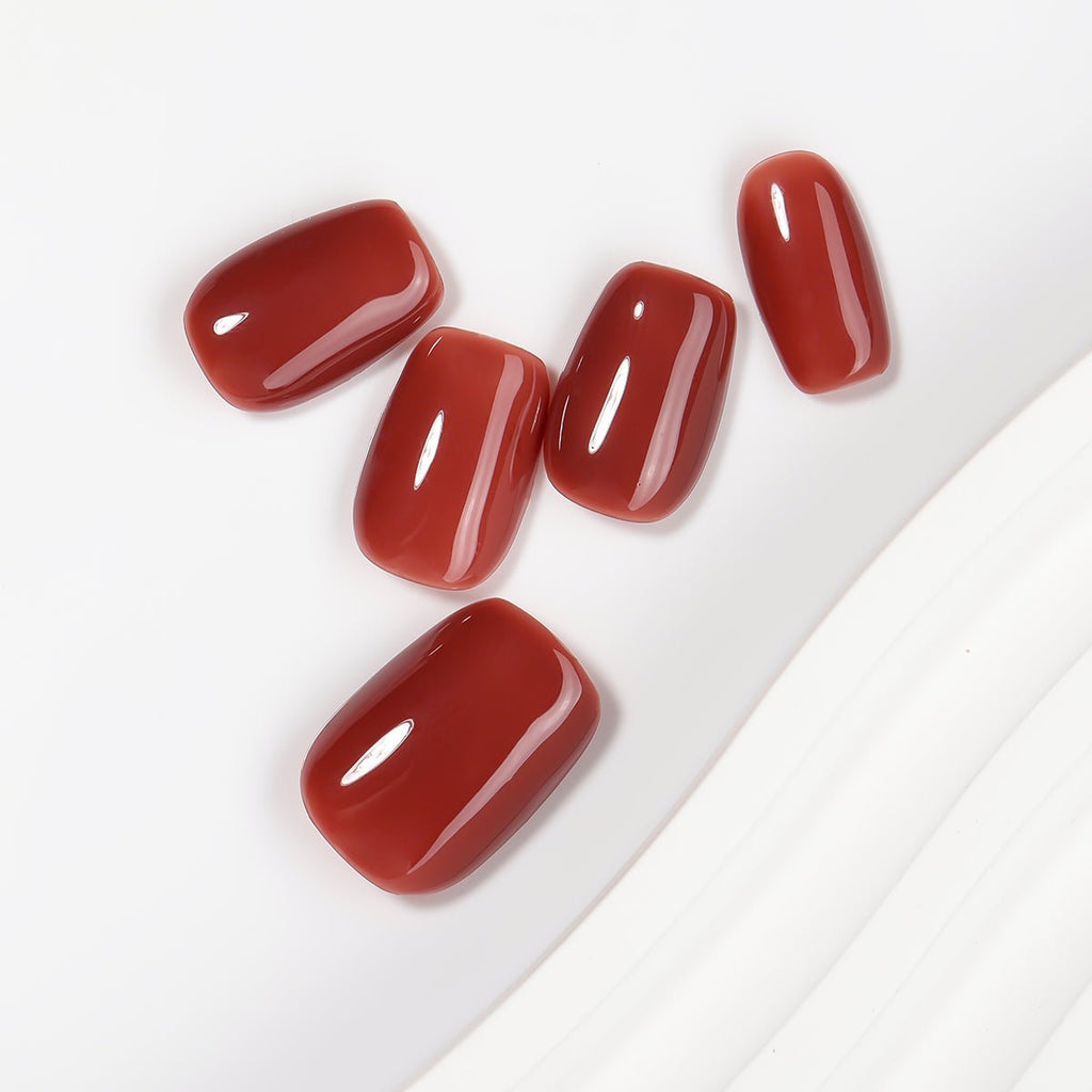 Kiokii Handmade Press-On Nails-Elegant Rouge Nail Set