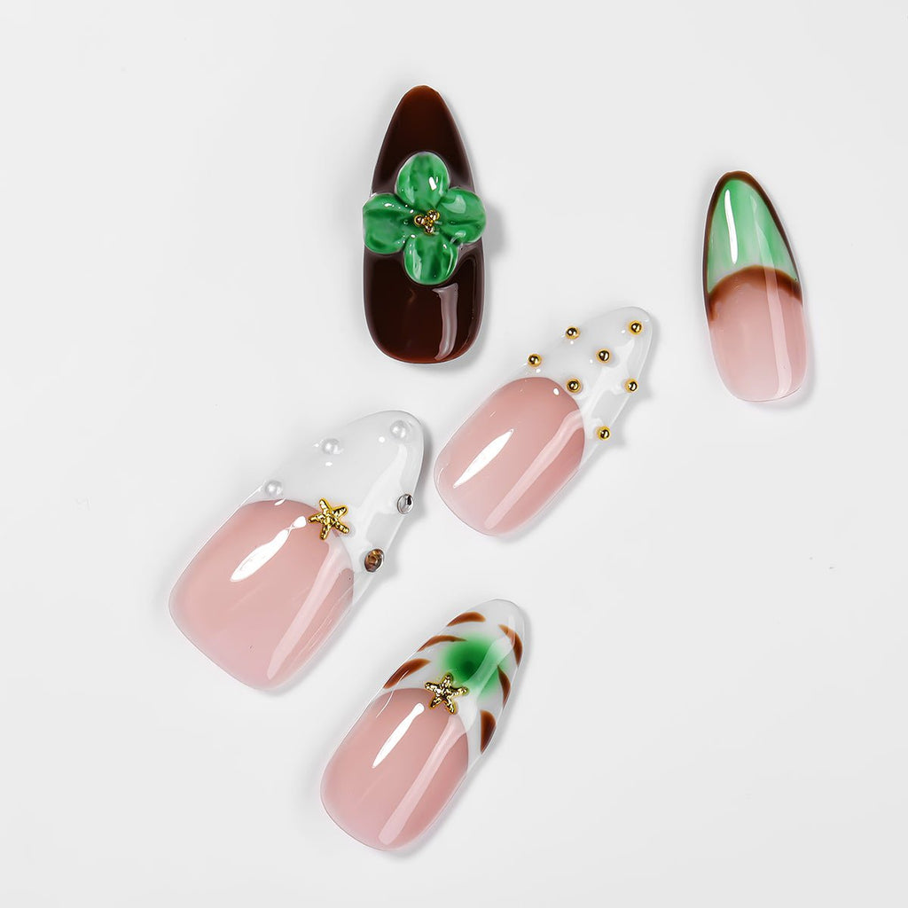 Kiokii Handmade Press-On Nails-Glamorous Bloom