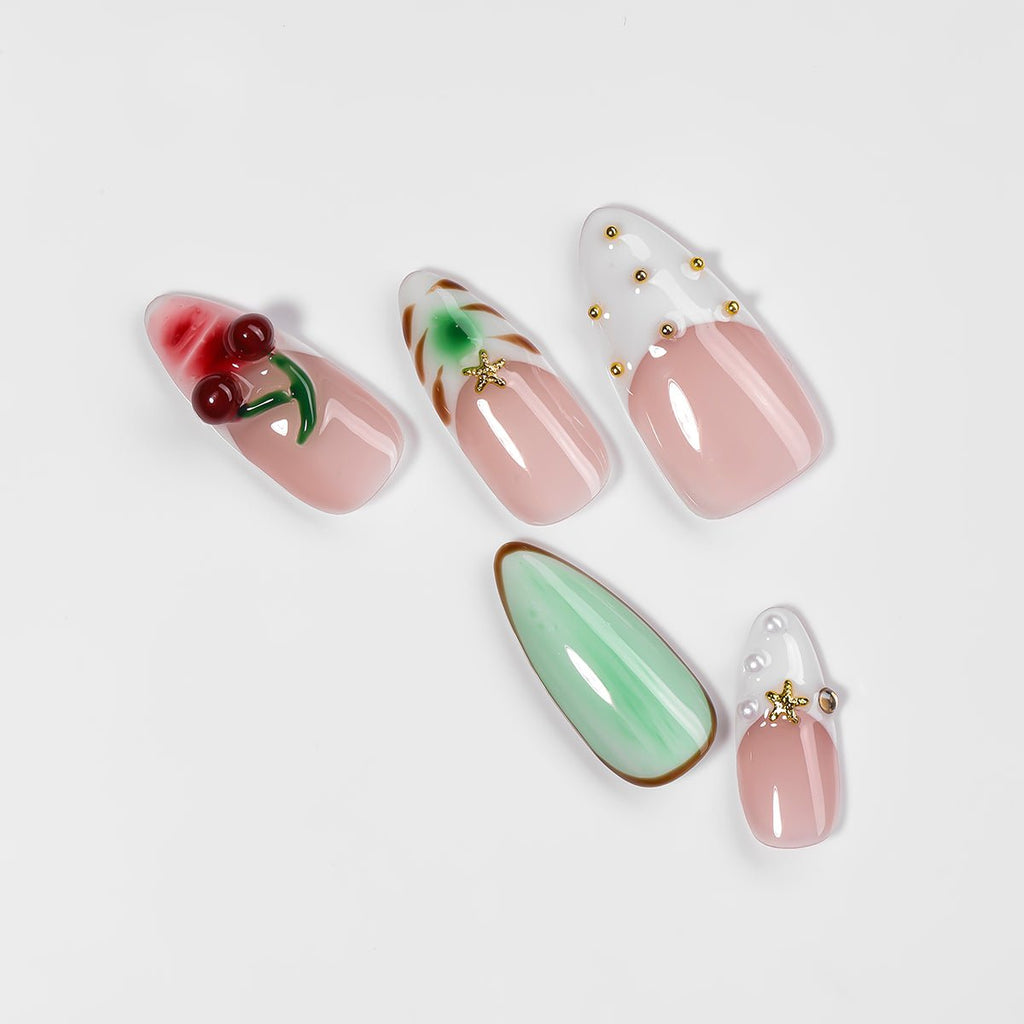 Kiokii Handmade Press-On Nails-Glamorous Bloom