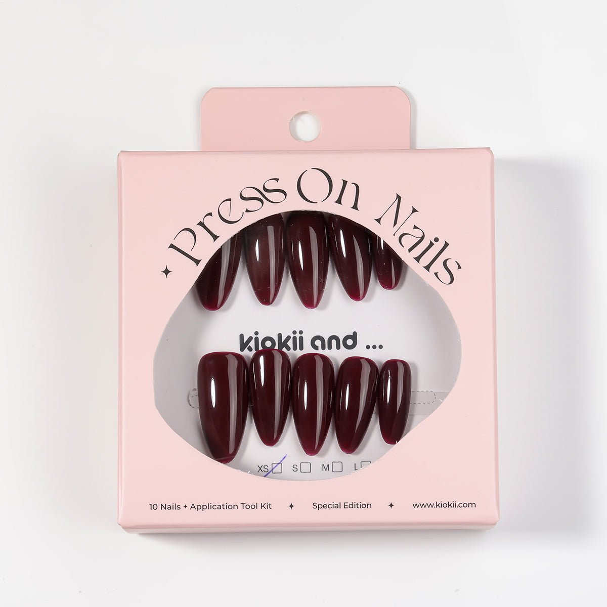 Kiokii Handmade Press-On Nails-Glamorous Ruby