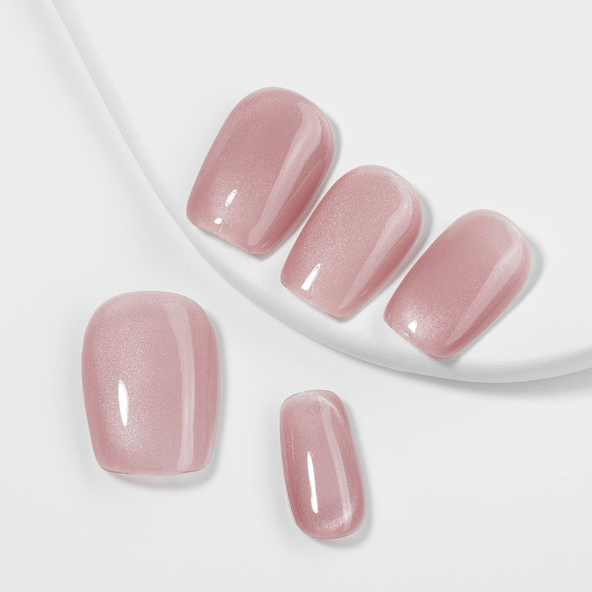 Kiokii Handmade Press-On Nails-Glamorous Soft Pink Nail Set