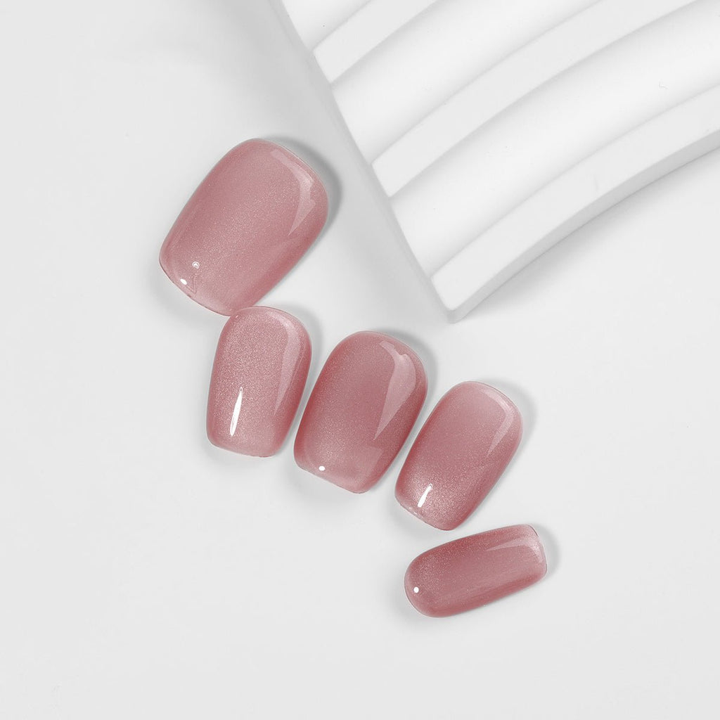 Kiokii Handmade Press-On Nails-Glamorous Soft Pink Nail Set