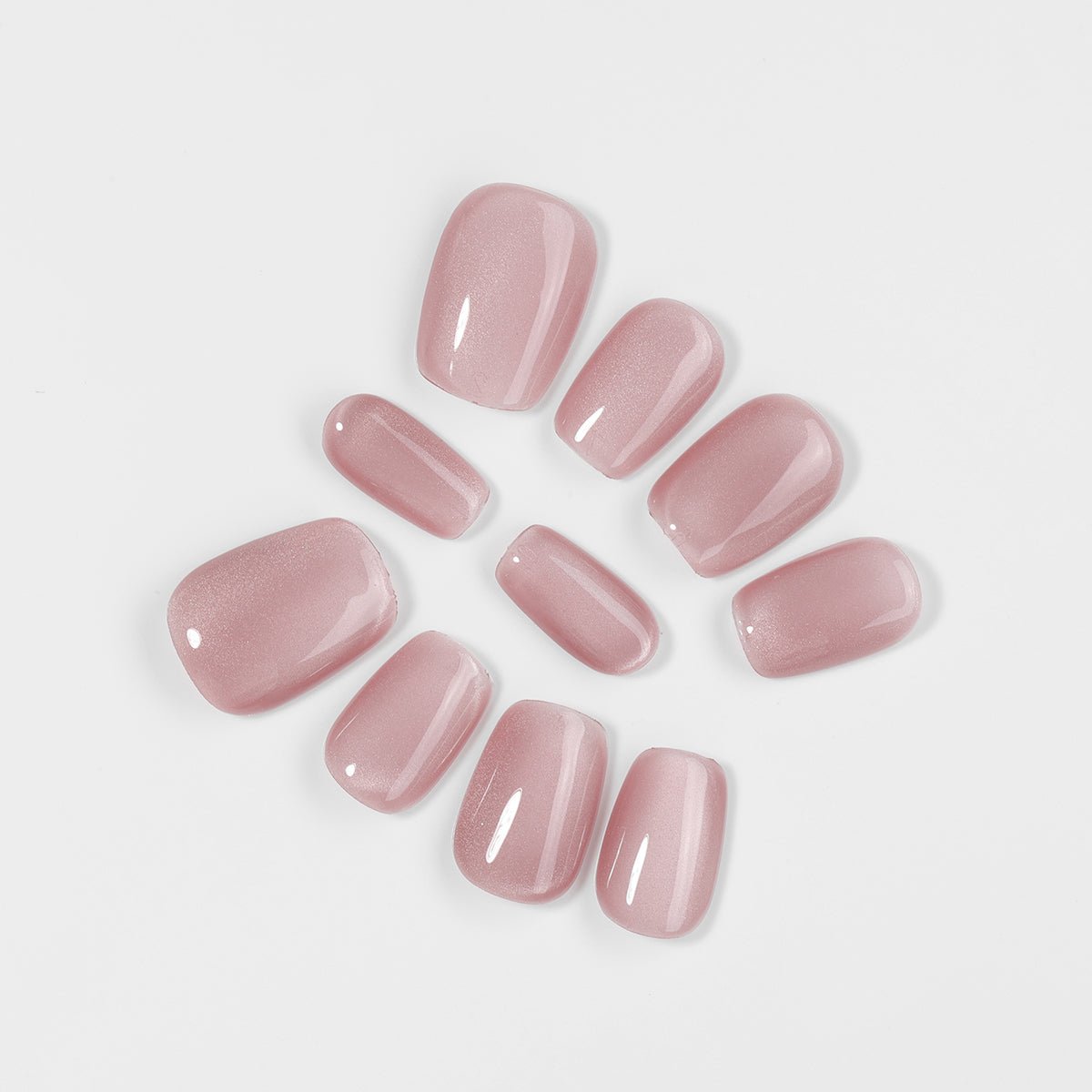 Kiokii Handmade Press-On Nails-Glamorous Soft Pink Nail Set