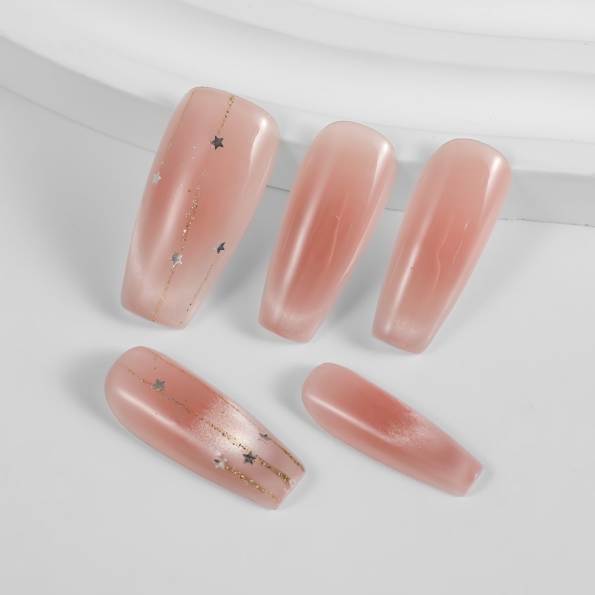 Kiokii Handmade Press-On Nails-Nude Color Stardust