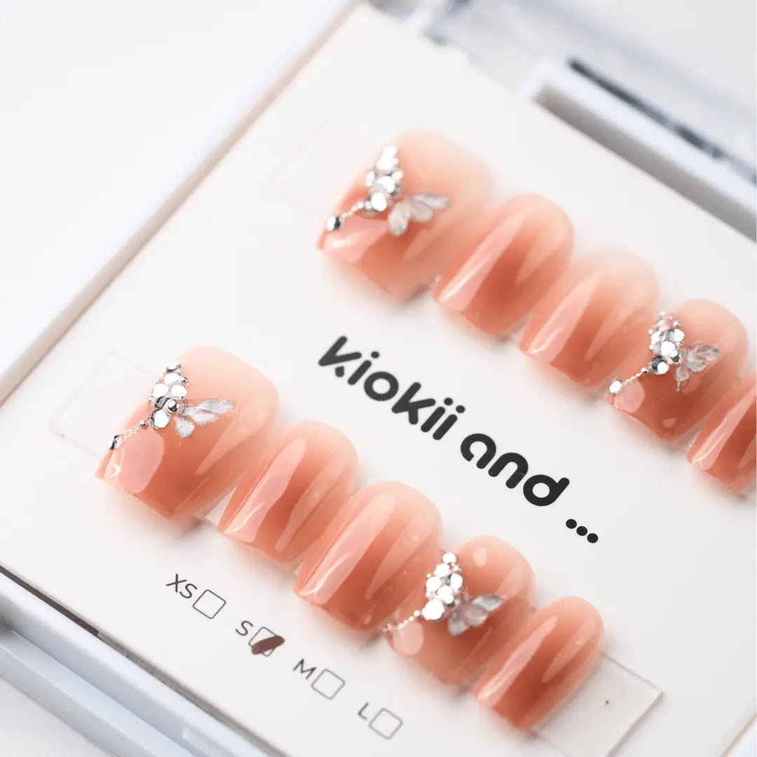 Kiokii Handmade Press-On Nails  - Petal Whisper