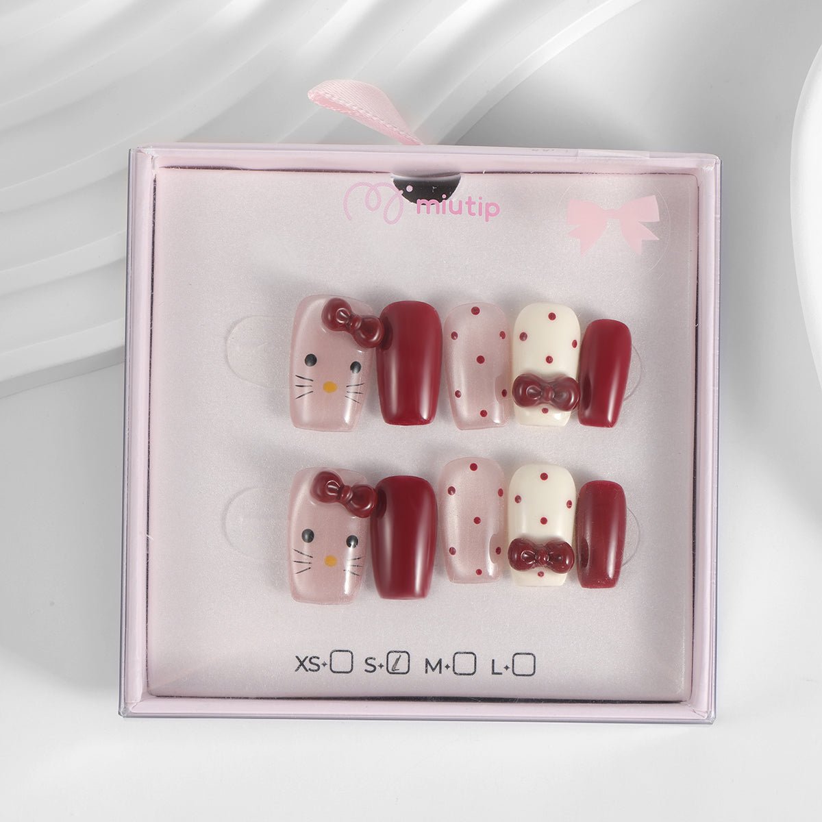 Kiokii Handmade Press-On Nails-Sweet Cherry