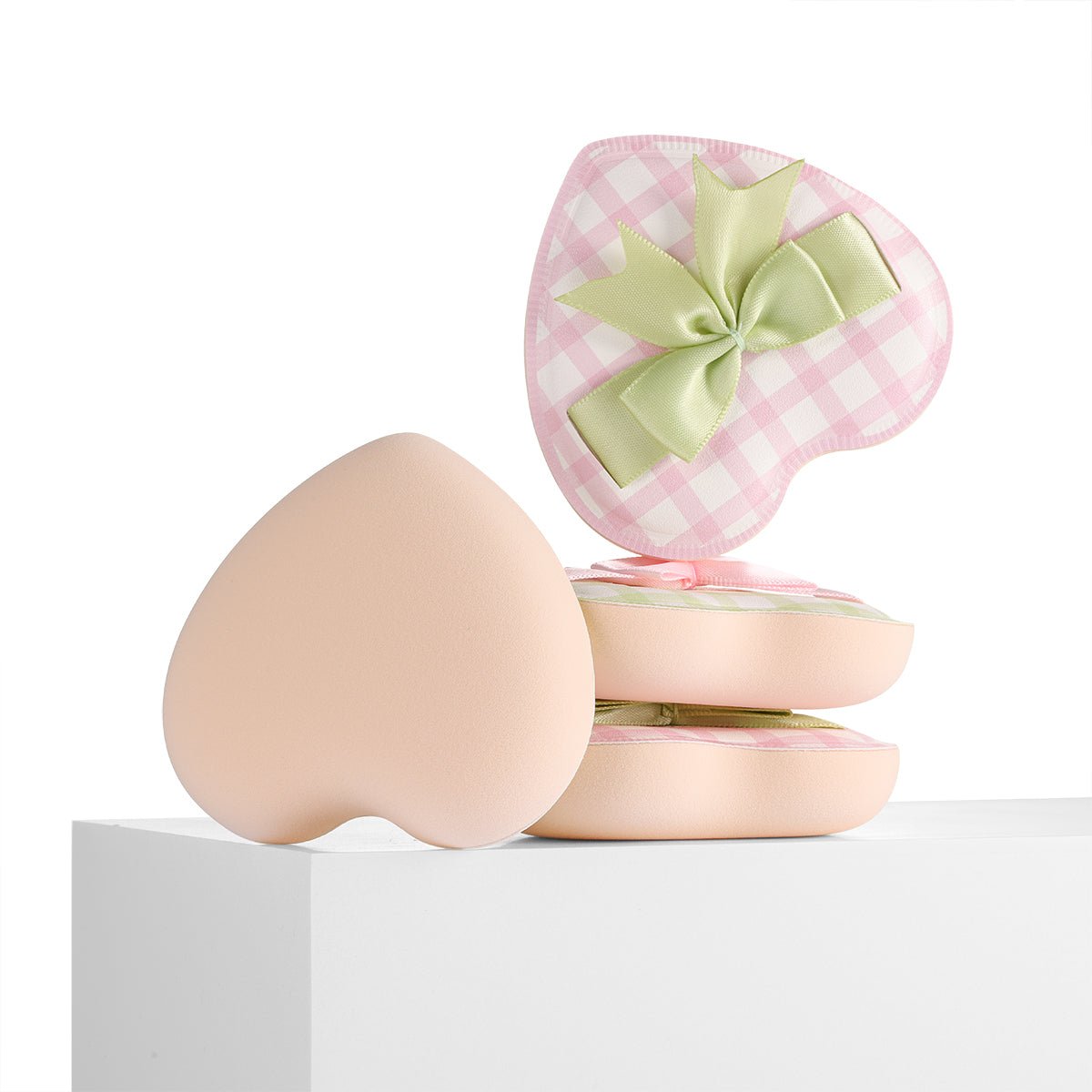 Kiokii Peach Soft Sponge Makeup Powder Puffs Set 2pcs