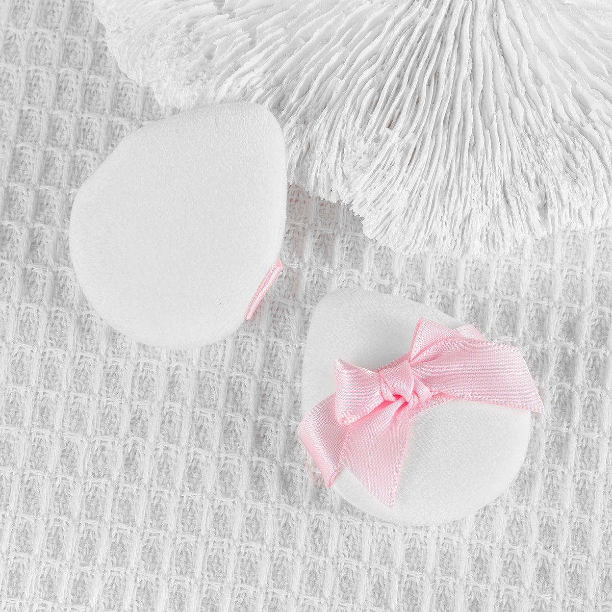 Kiokii Pink Satin Bow Powder Puffs  2pcs