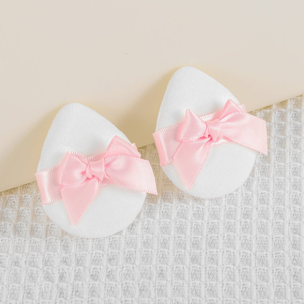 Kiokii Pink Satin Bow Powder Puffs  2pcs