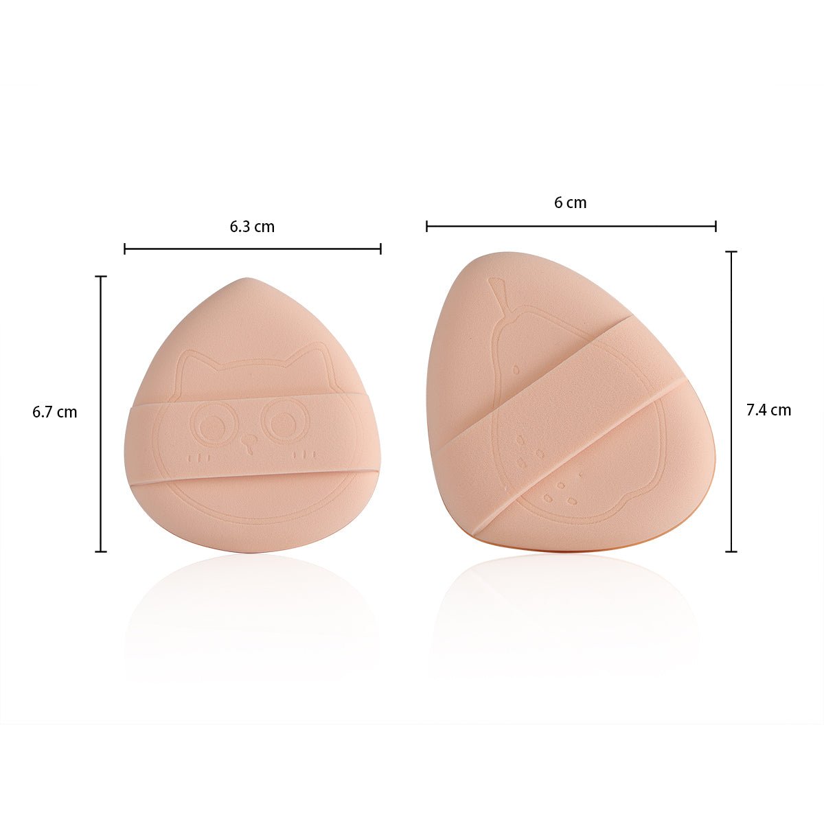 Kiokii Skin Color Soft Elastic Makeup Puffs 2 pcs