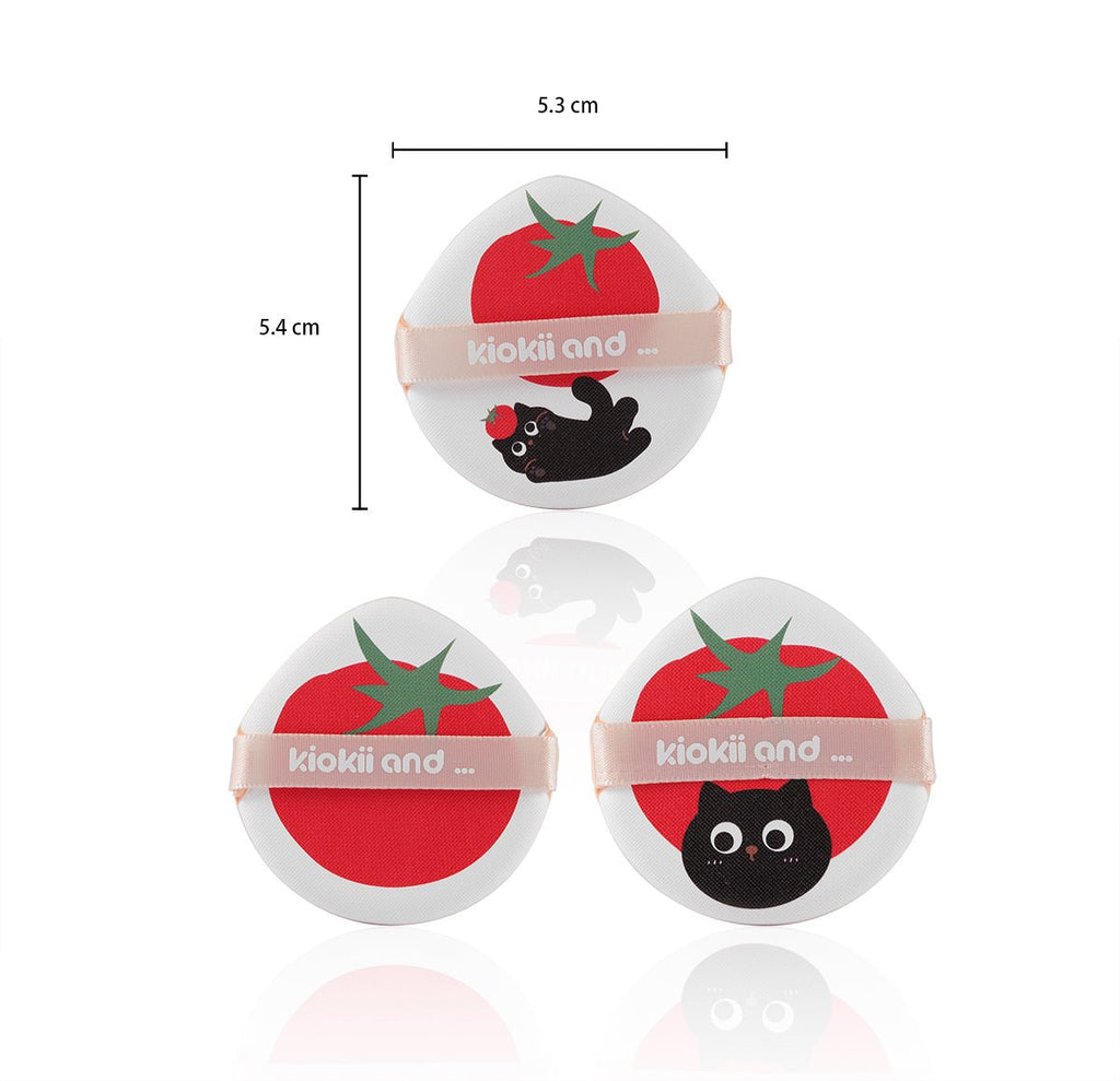 Kiokii Tomato Cat Makeup Puffs Set 3pcs