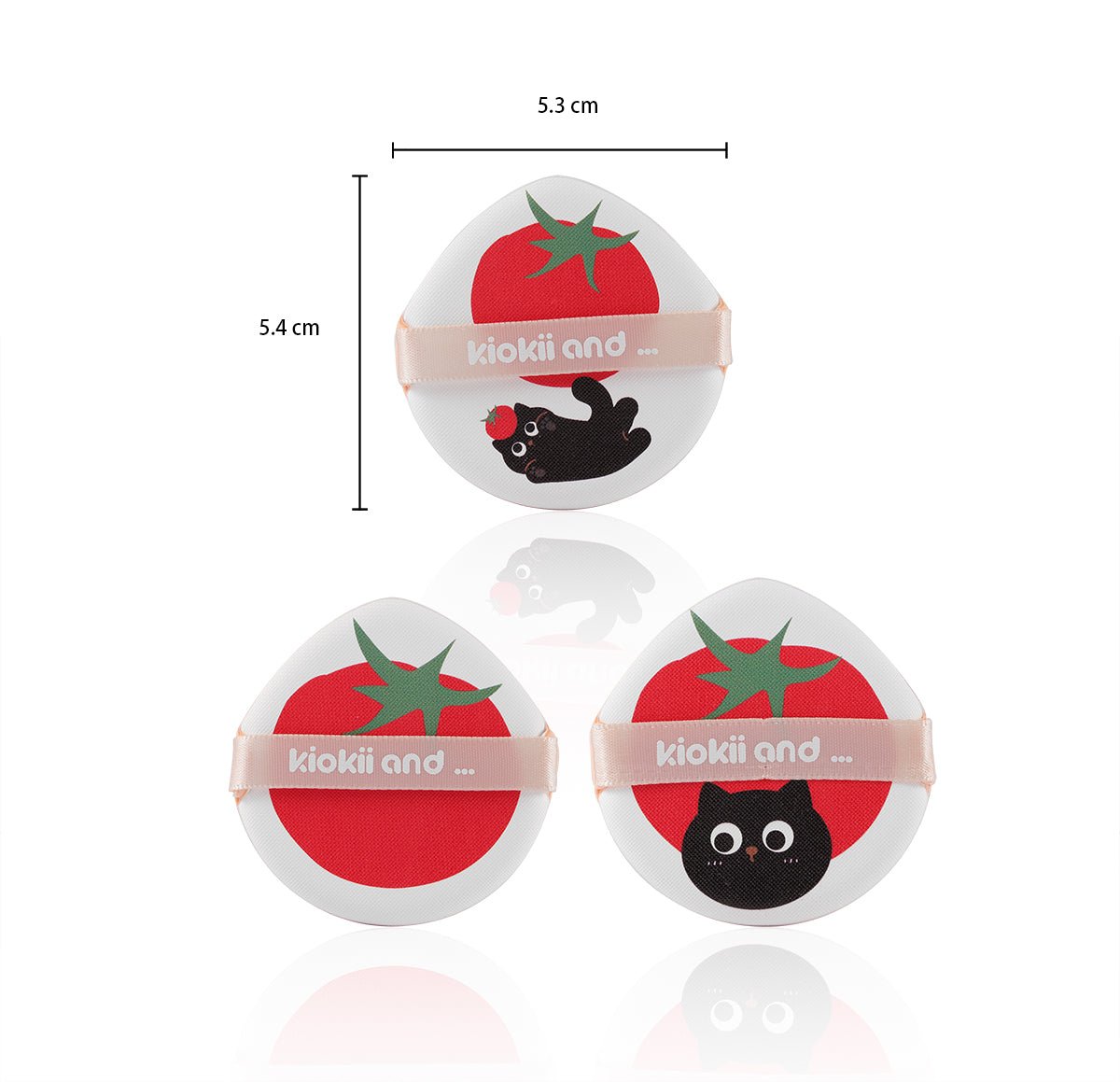 Kiokii Tomato Cat Makeup Puffs Set 3pcs