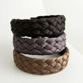 Kiokii Wide Braided Satin Headband - Elegant Non-Slip Hair Accessory (3 Colors)