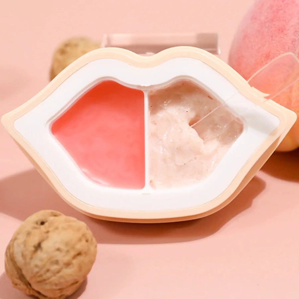 KOCOSTAR Peach Duoduo Lip Scrub & Lip Oil in Cream 21.5g (Clearance)
