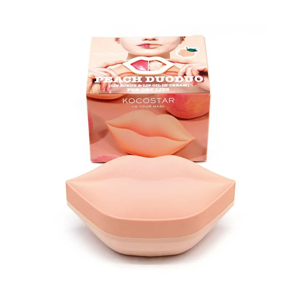 KOCOSTAR Peach Duoduo Lip Scrub & Lip Oil in Cream 21.5g (Clearance)