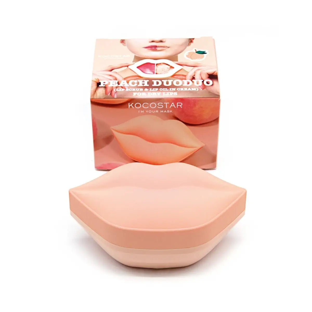 KOCOSTAR Peach Duoduo Lip Scrub & Lip Oil in Cream 21.5g (Clearance)