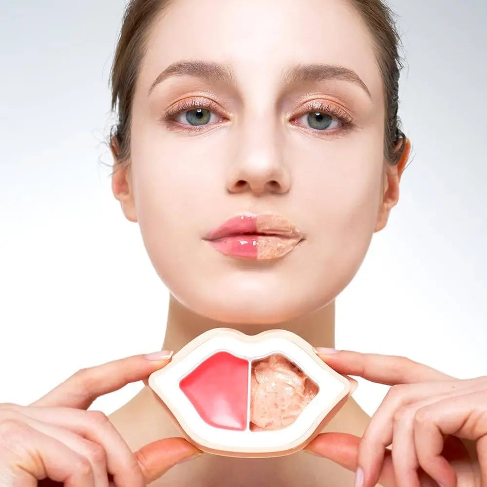KOCOSTAR Peach Duoduo Lip Scrub & Lip Oil in Cream 21.5g (Clearance)