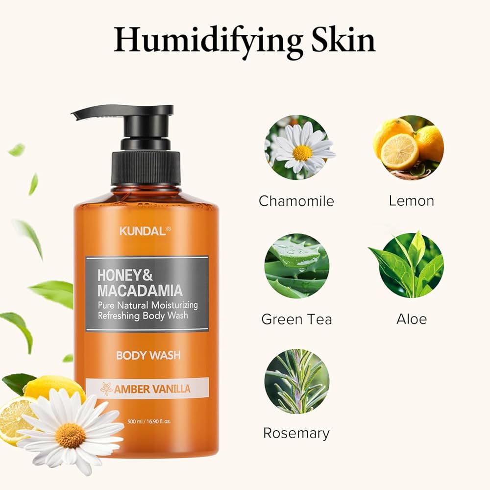 KUNDAL Honey & Macadamia Body Wash 500ml (2 Scents)
