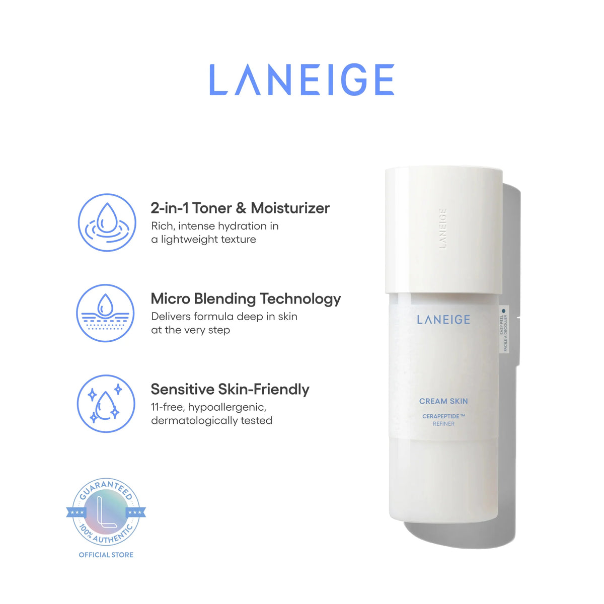 Laneige Cream Skin Cerapeptide Refiner (170ml/25ml)