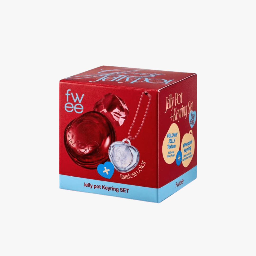 Fwee Lip & Cheek Glowy Jelly Pot + Pendant Keyring Set (Random Color)