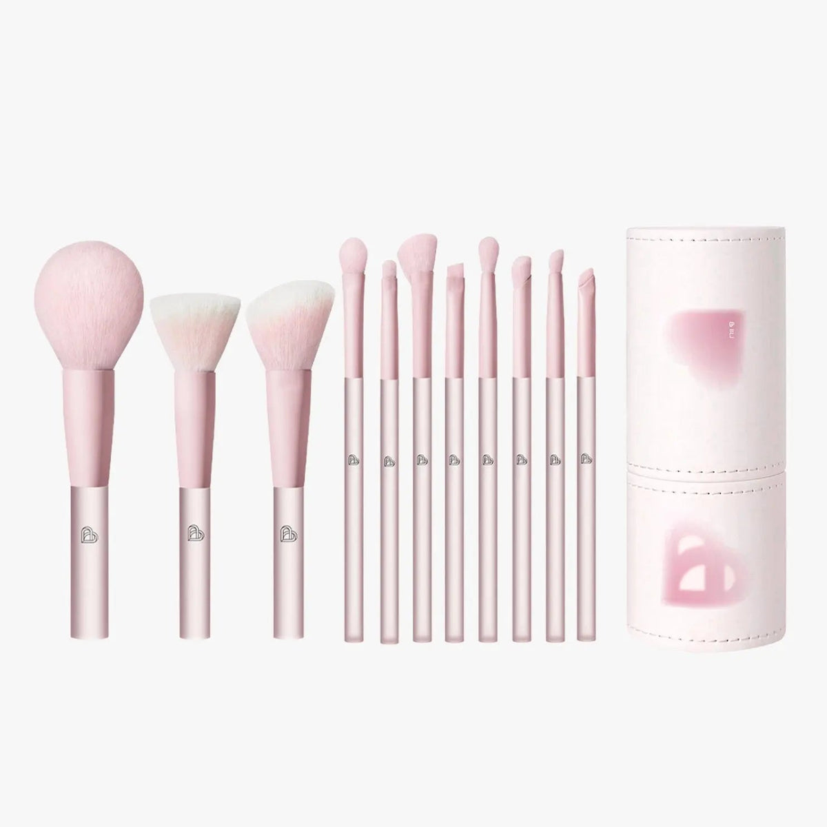 BLJ Large Semi Sugar Peach Make Up Brush Bucket Set 11pcs (2 Packings)