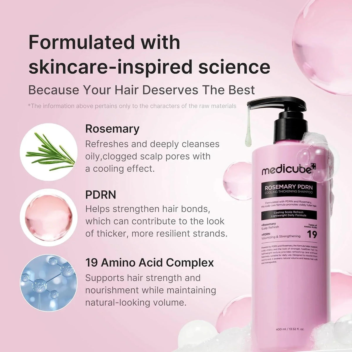 medicube Rosemary PDRN Cooling Thickening Shampoo 400ml