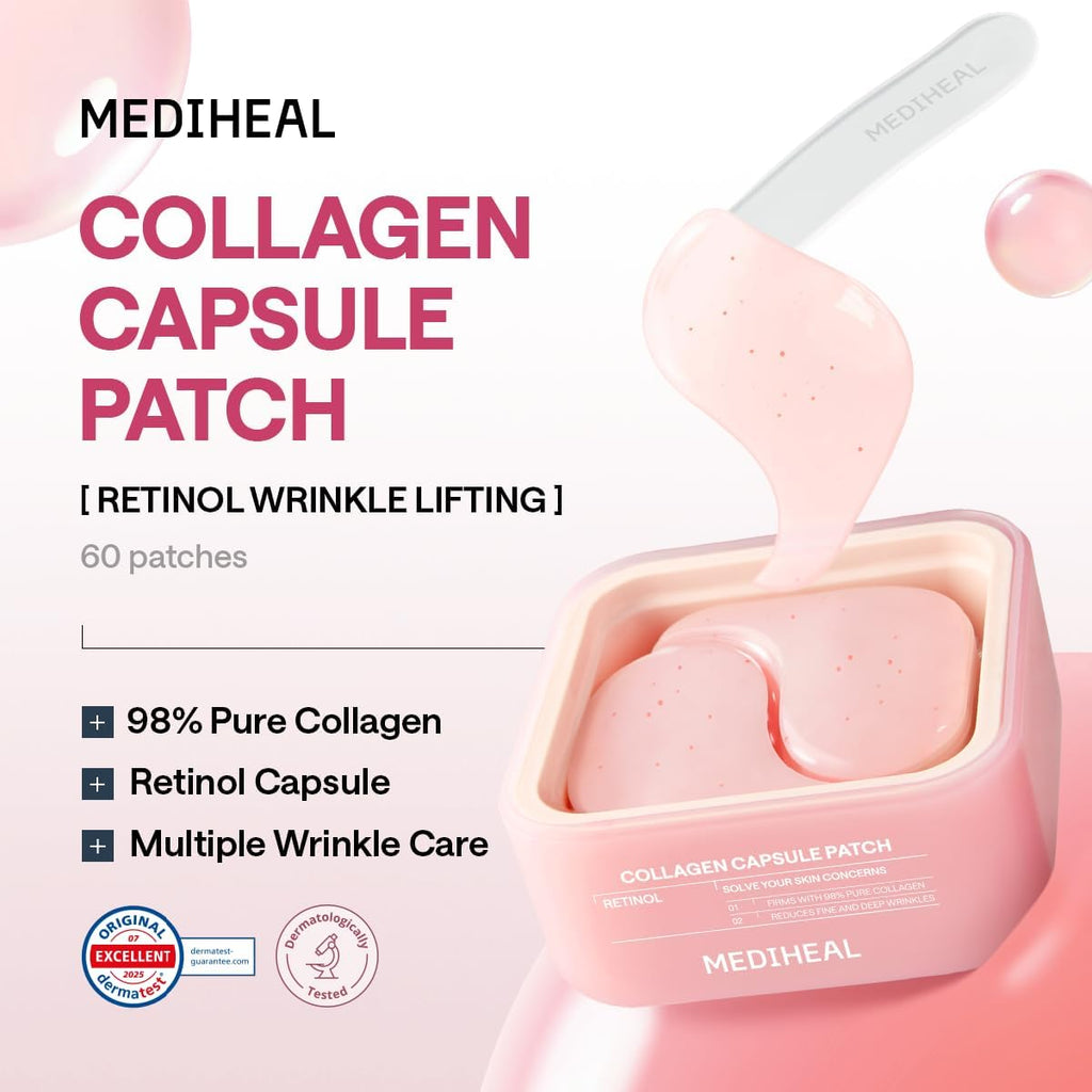 MEDIHEAL Collagen Capsule Patch Retinol Wrinkle Lifting 60pcs