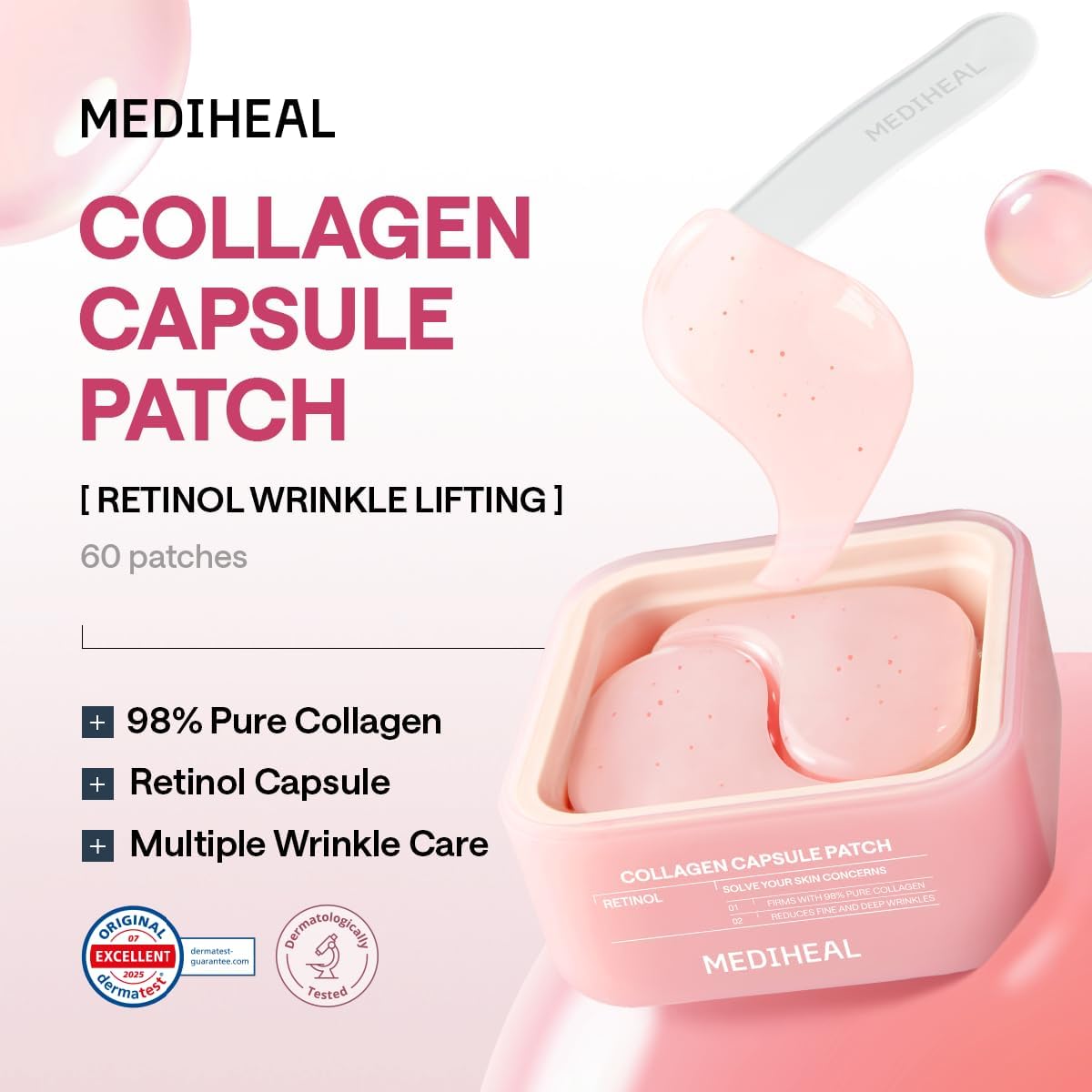 MEDIHEAL Collagen Capsule Patch Retinol Wrinkle Lifting 60pcs