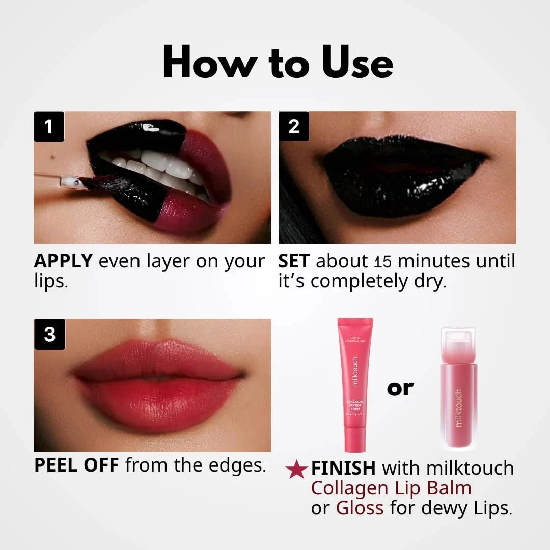 MilkTouch Black Peel Off Lip Tattoo 4g (5 Colors)