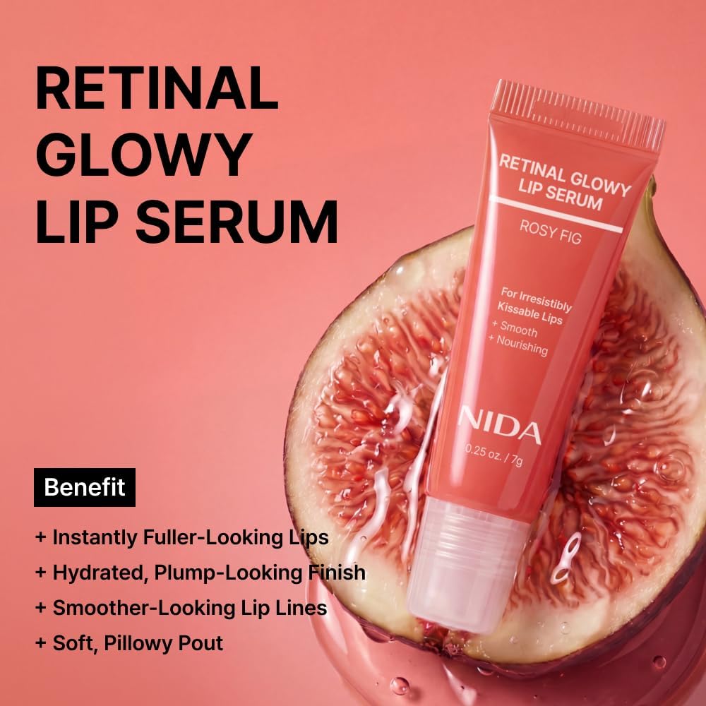 NIDA Retinol Glowy Lip Serum Rosy Fig 7g