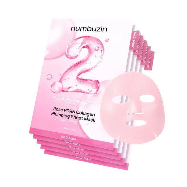 numbuzin No. 2 Rose PDRN Collagen Plumping Sheet Mask 5pcs