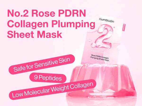 numbuzin No. 2 Rose PDRN Collagen Plumping Sheet Mask 5pcs