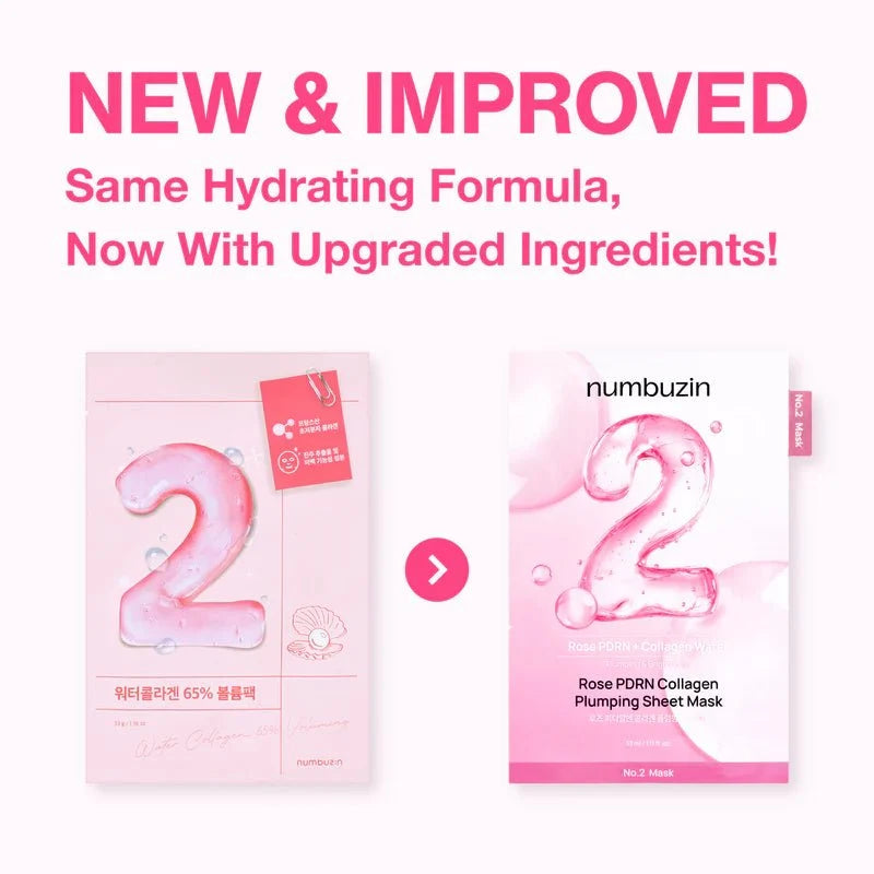 numbuzin No.2 Rose PDRN Collagen Plumping Sheet Mask 4pcs