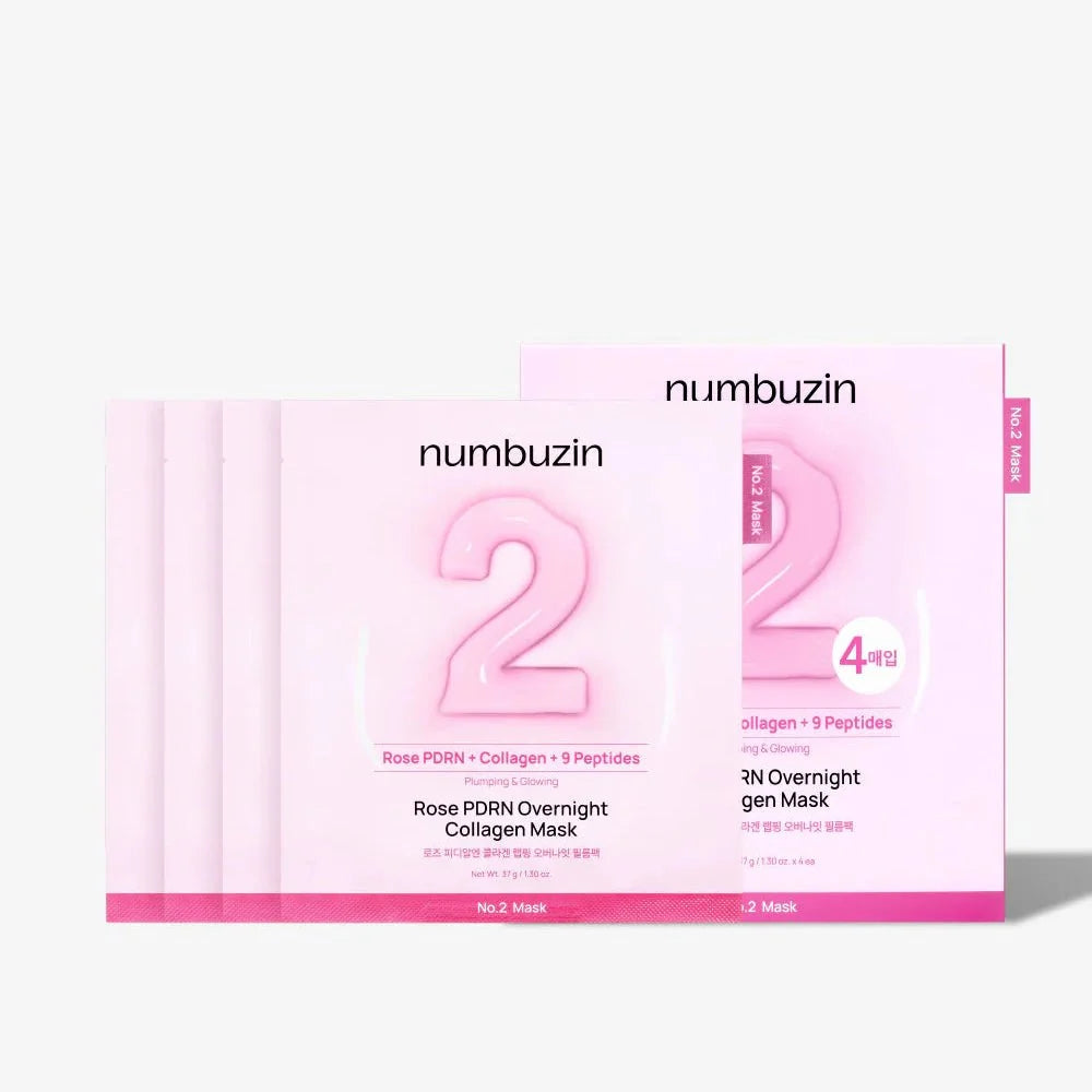 numbuzin No.2 Rose PDRN Overnight Collagen Mask 4pc