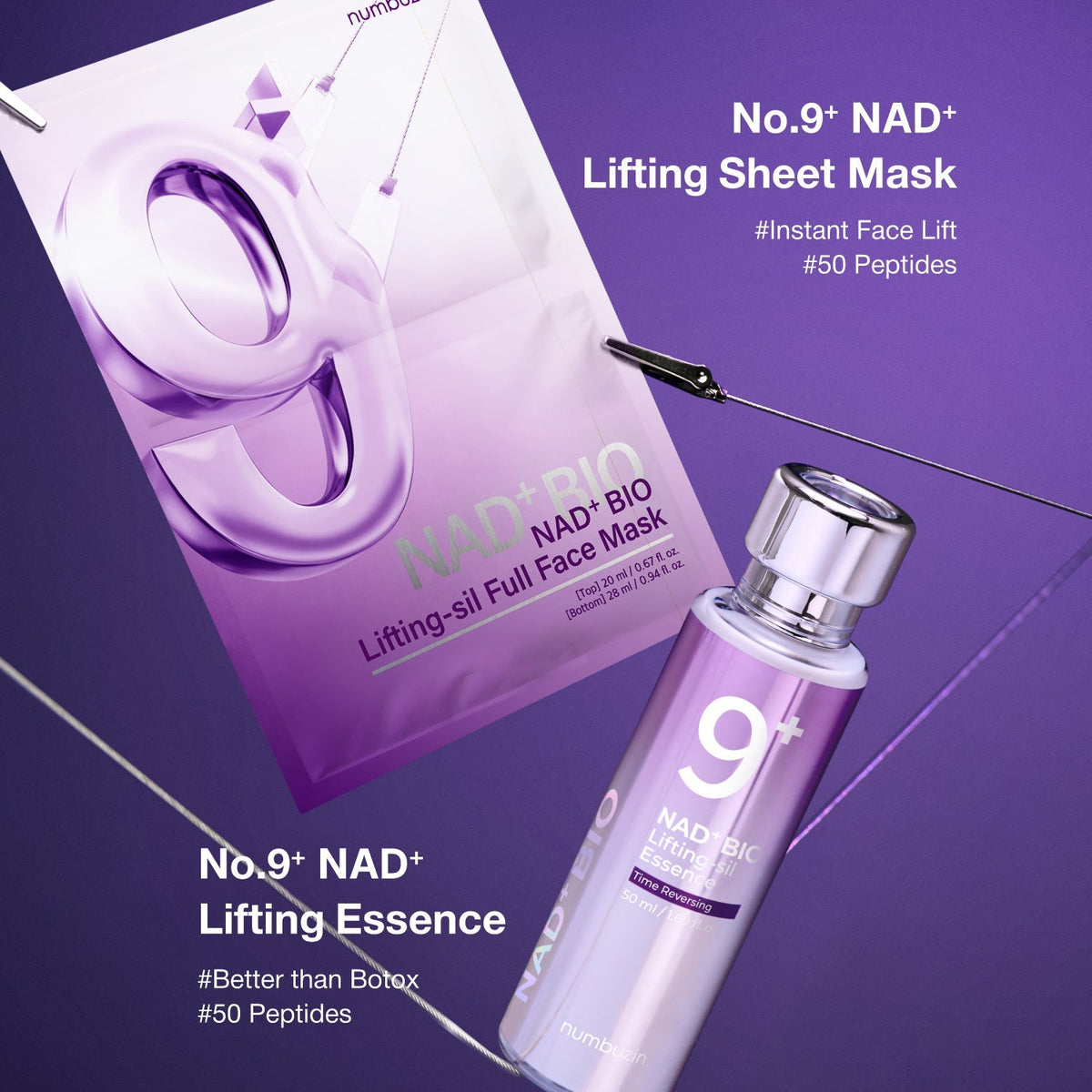 numbuzin No.9 NAD+ Bio Lifting-sil Full Face Mask (Box 4pcs/Single)