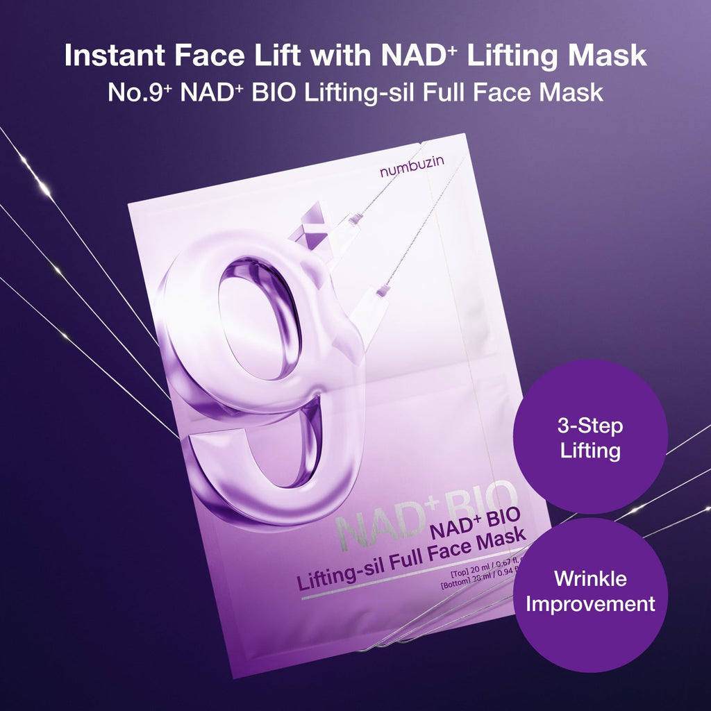 numbuzin No.9 NAD+ Bio Lifting-sil Full Face Mask (Box 4pcs/Single)