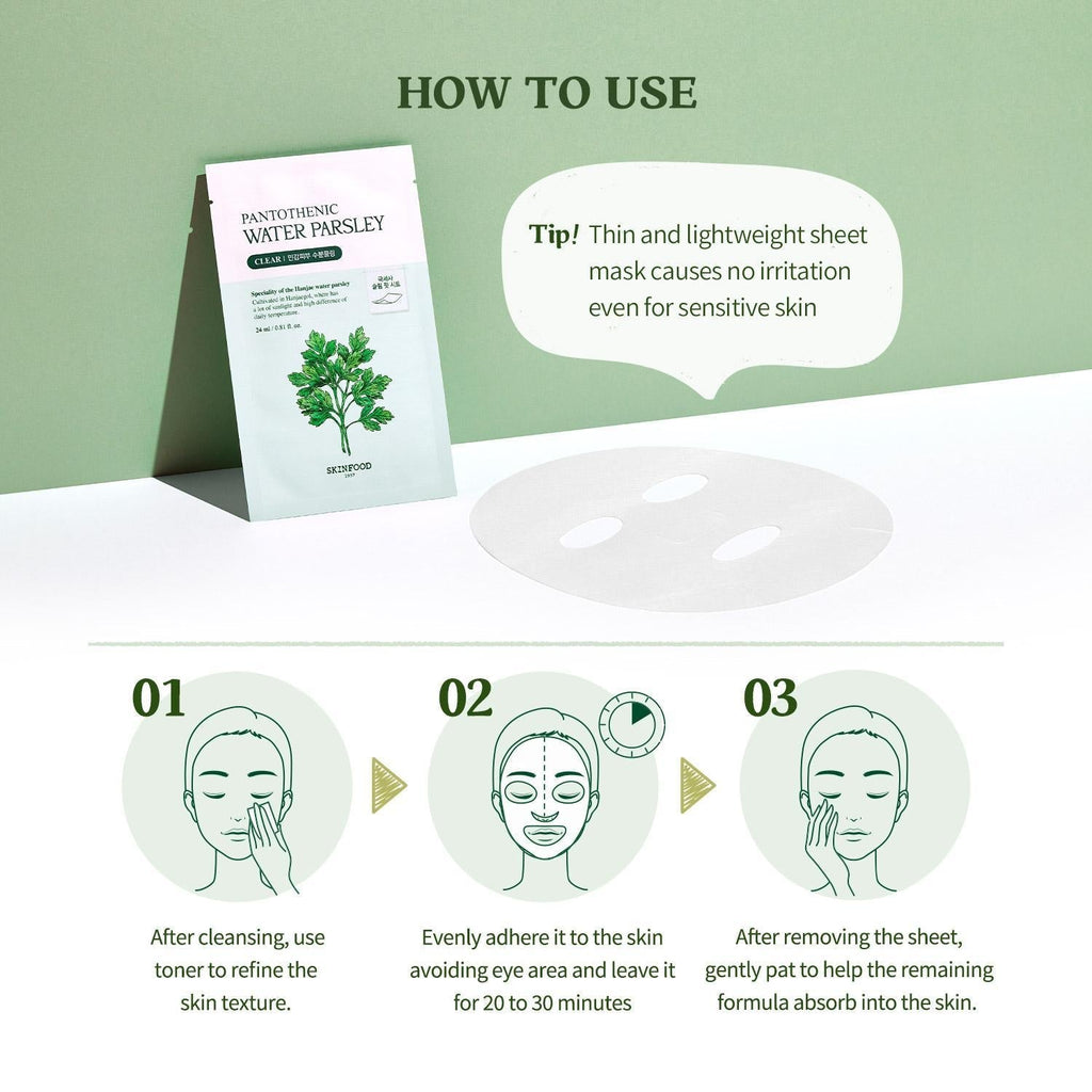 SKINFOOD Pantothenic Water Parsley Mask 1pc