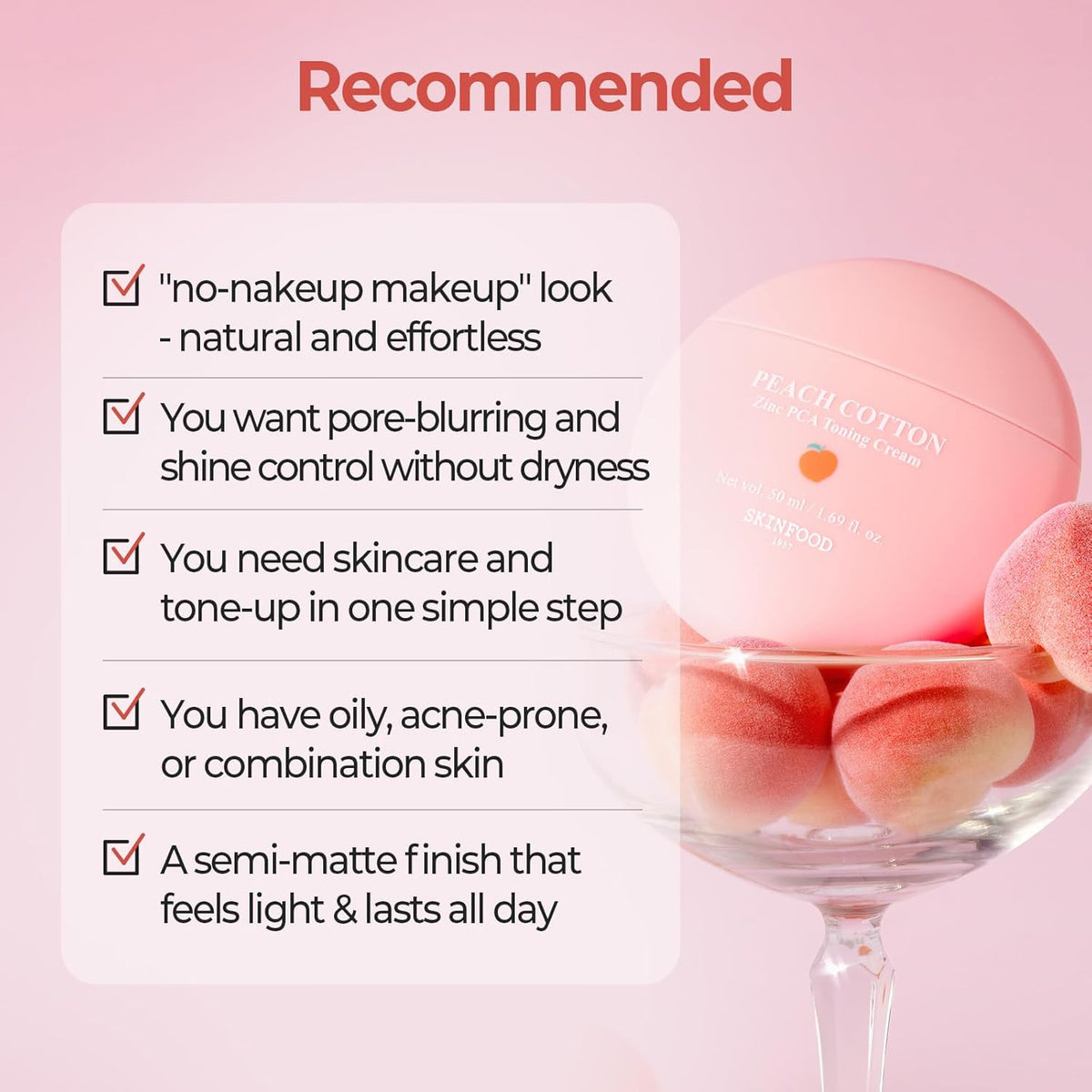 SKINFOOD Peach Cotton Zinc PCA Toning Cream 50ml