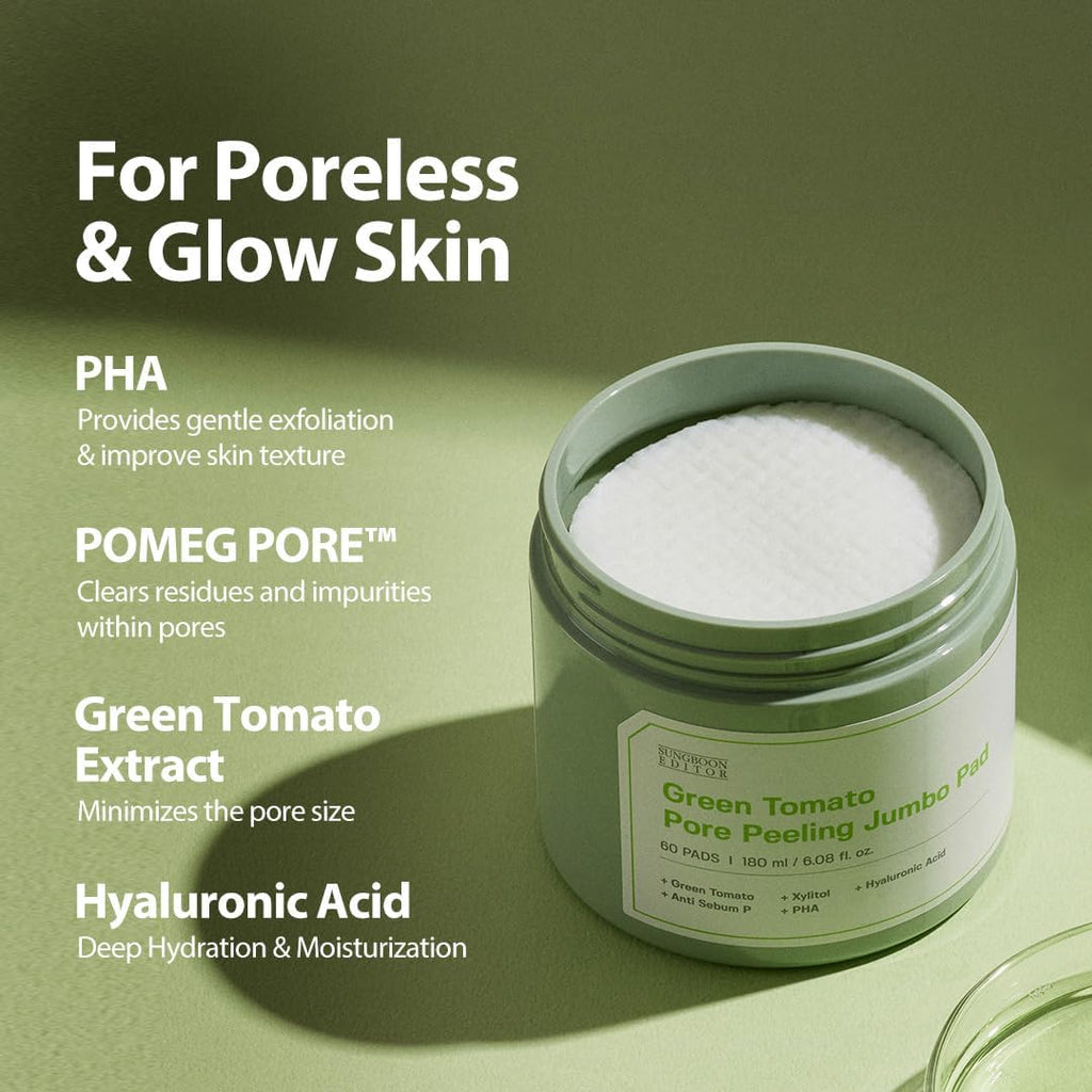 Sungboon Editor Green Tomato Pore Peeling Jumbo Pad 60pads