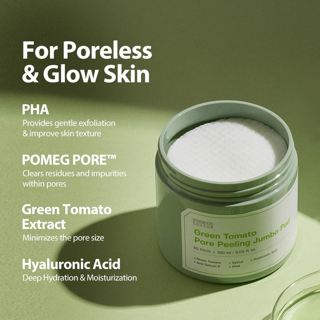 Sungboon Editor Green Tomato Pore Peeling Jumbo Pad 60pads