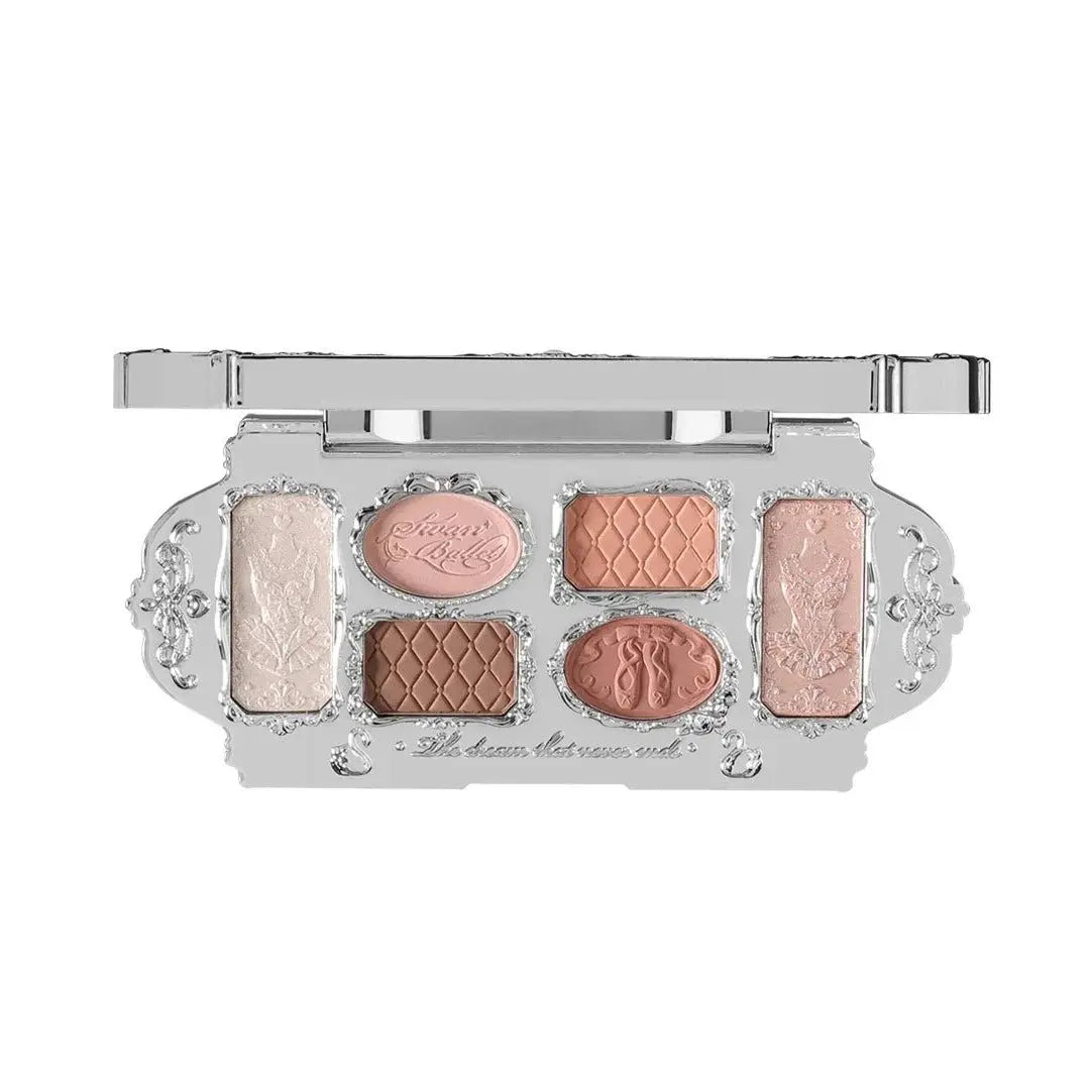 Flower Knows Swan Ballet Series Six Color Eyeshadow 01 White Swan