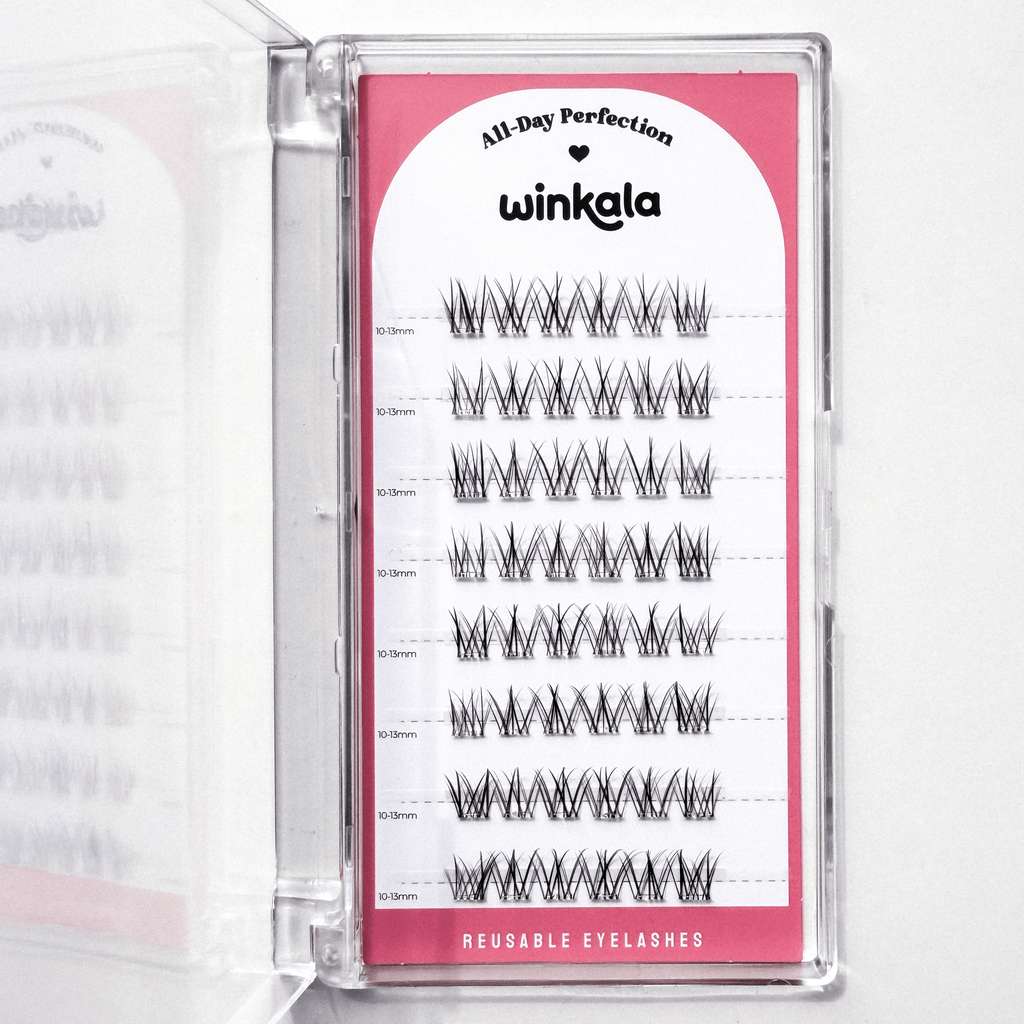 WINKALA Eyelashes Book - Reusable & Glue Free (Curly Natural) 10mm-13mm