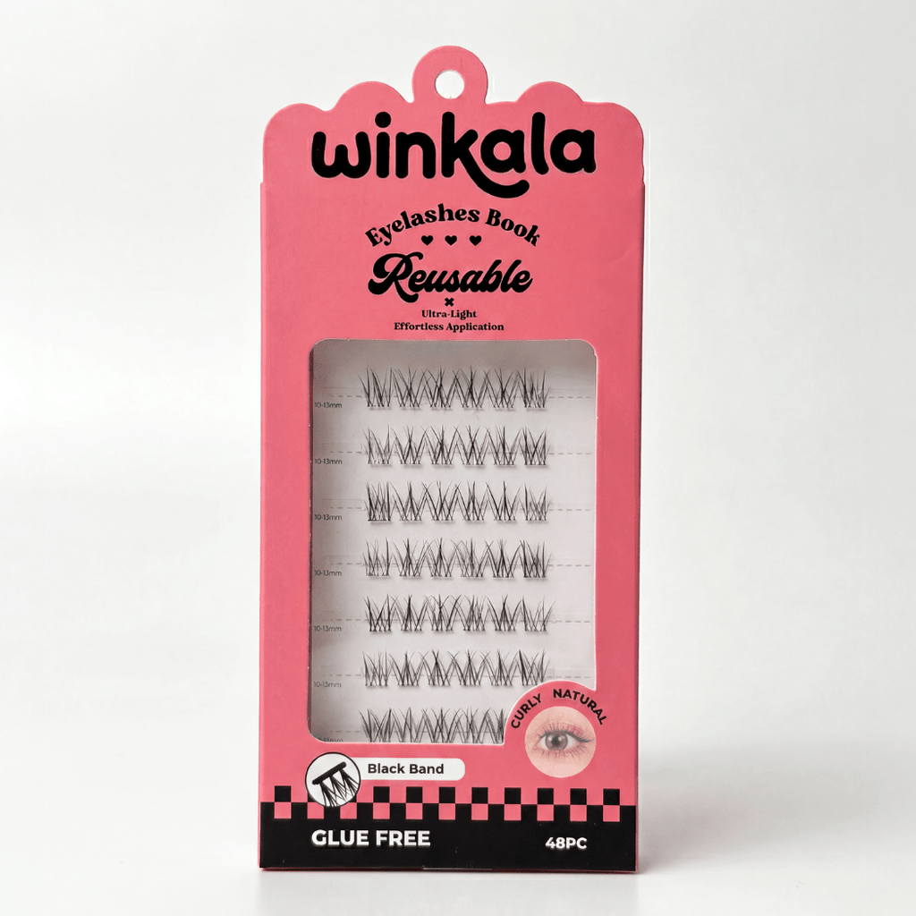 WINKALA Eyelashes Book - Reusable & Glue Free (Curly Natural) 10mm-13mm