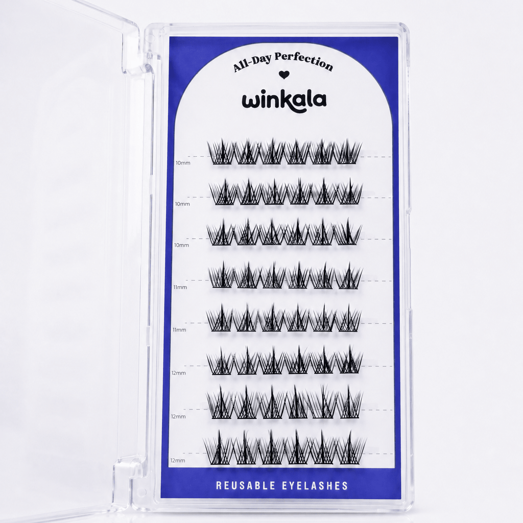WINKALA Eyelashes Book - Reusable & Glue Free (Lightweight Eye-Enlarging) 10-12mm