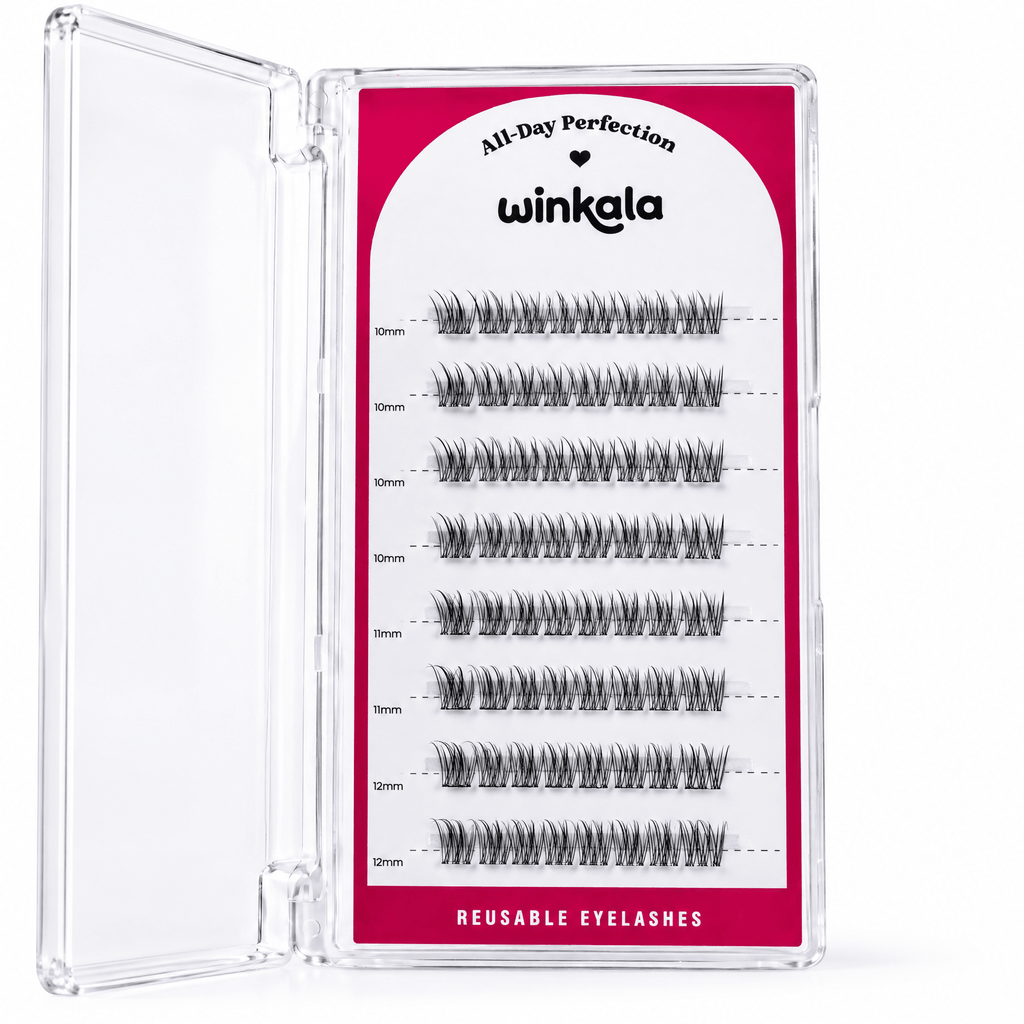 WINKALA Eyelashes Book - Reusable & Glue Free (Lightweight Natural) 10-12mm