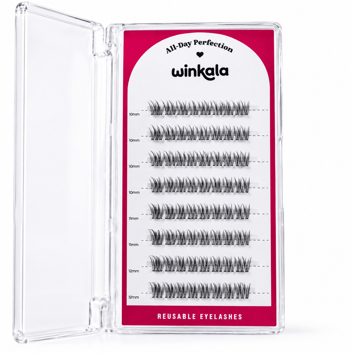 WINKALA Eyelashes Book - Reusable & Glue Free (Lightweight Natural) 10-12mm